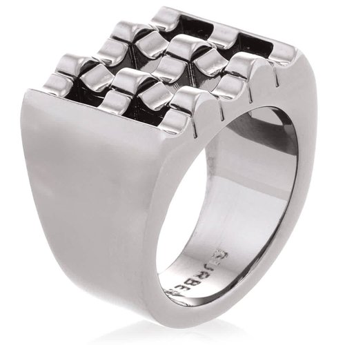 Burberry Ruthenium-Plated Cube Ring - Grey/Yellow - 8071699