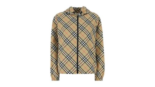Burberry Salcombe Check Hoodie Windbreaker Jacket - Beige - 8110301