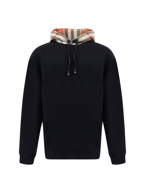 Burberry Samuel Check Hood Hoody - Black - 8058117_A1189