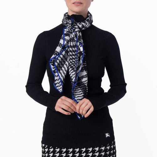 Burberry Scarf Rib Knit Sweater - Black/White - 8081169