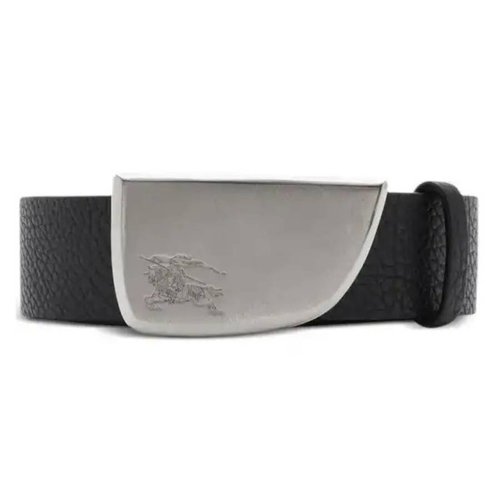 Burberry Shield Buckle Leather Belt - Black/Blue - 8087257