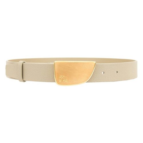 Burberry Shield Buckle Leather Belt - Blue/Gold Tone - 8088452