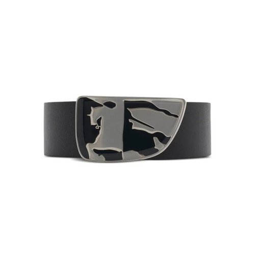 Burberry Shield EKD Double-Sided Leather Belt - Black/Blue/Silver Tone - 8092104