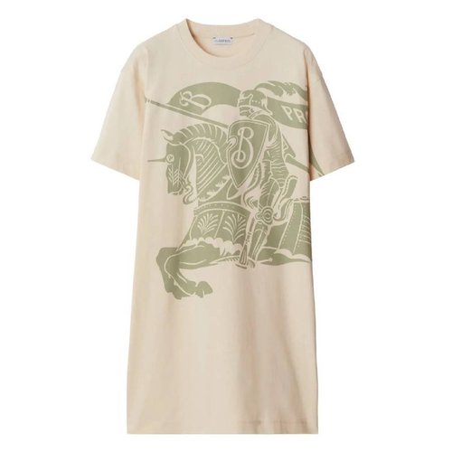 Burberry Short Sleeve Equestrian Knight Cotton Dress - Blue - 8090645