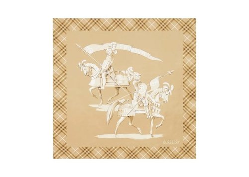 Burberry Short Sleeve Horseman Silk Scarf - Olive - 8125815