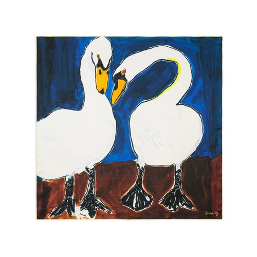 Burberry Silk Swan Print Scarf - 8079875