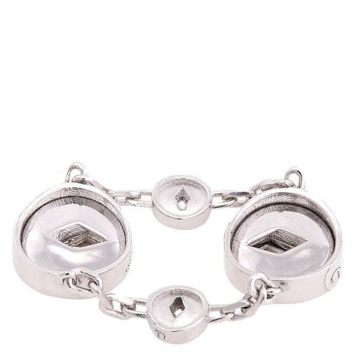 Burberry Silver Hollow Link Ring - Silver Tone - 8085307