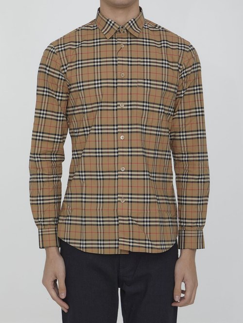 Burberry Small Scale Check Shirt - Brown - 8020966_A7028