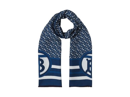 Burberry Short Sleeve Double Printed Silk Scarf - Cerulean Blue - 8039620
