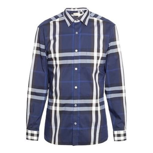 Burberry SS21 Classic Plaid Long Sleeves Shirt - Dark Blue - 40234821