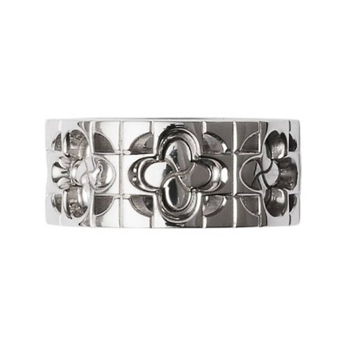 Burberry Sterling Silver Rose Monogram Ring - Pink/Silver Tone - 8078966