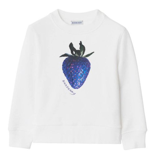 Burberry Strawberry Printed Cotton Sweatshirt - White - 8089733