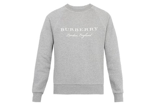 Burberry Taydon Embroidered Crewneck Sweatshirt - Pale Grey