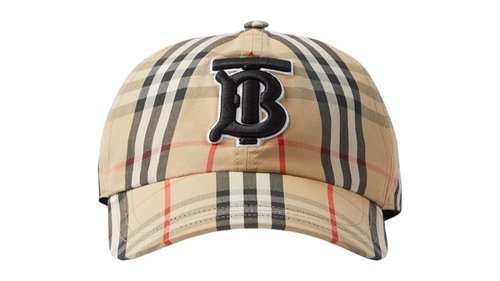 Burberry TB Logo Monogram Cap 8068032 - Beige Vintage Check - 8068032