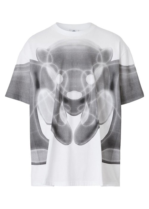 Burberry Thomas Bear Print Cotton Oversized T-Shirt - White/Grey - 80483291