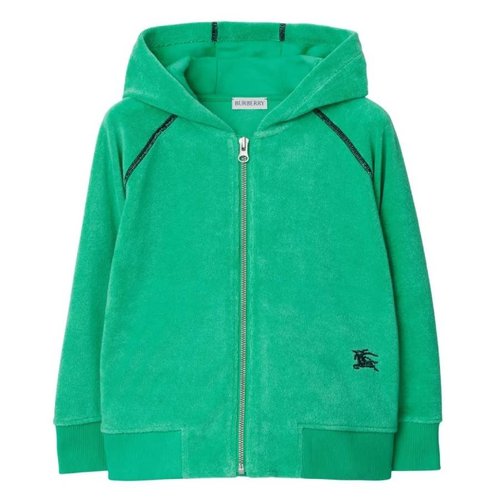 Burberry Timmy Towelling Zip Hoodie - Blue/Green - 8078632