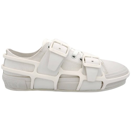 Burberry Vers Cotton And Leather Belted Low-Top - White - 8027787