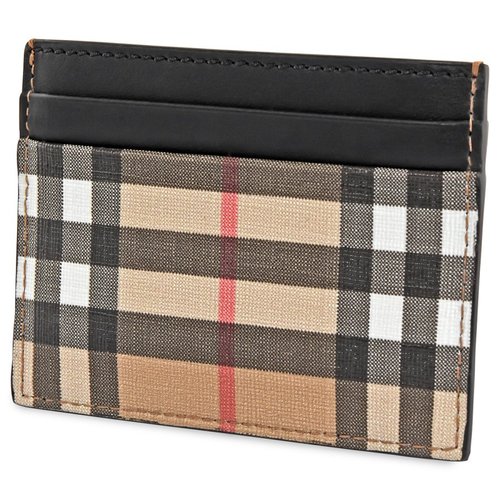 Burberry Vintage Check E-canvas and Leather Card Case - Black - 8016614 5.0000X4.0000X1.0000