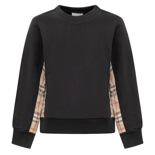 Burberry Vintage-Check Panel Sweatshirt - Black - 8060950