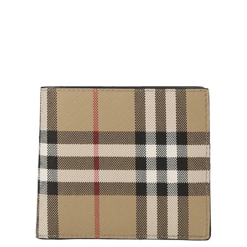 Burberry Vintage Check Pattern Bi-Fold Wallet - Beige - 8065641 11CM