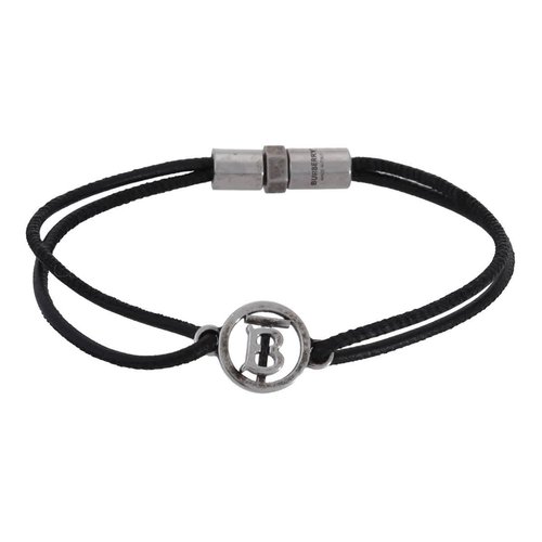 Burberry Vintage Steel Logo-Embellished Suede Twiststring Bracelet - 8058448