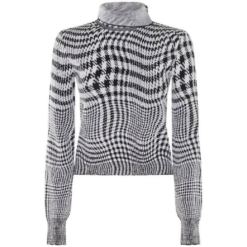 Burberry Warped Pattern Print Knitted Sweater - Silver Tone - 8080885