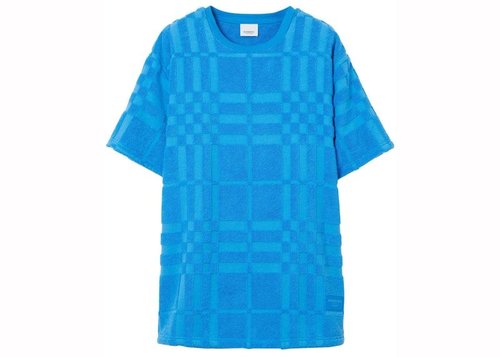 Burberry Willesden Towelling Check T-Shirt - Blue - 8071448