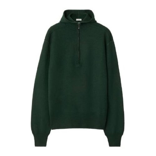 パーカー・フーディ Burberry FW23 Black wool sweatshirt (8075887 A1189) Burberry Wool Half Zip Hooded Knit 'Black' - 8075887-A1189