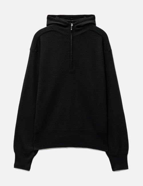 パーカー・フーディ Burberry FW23 Black wool sweatshirt (8075887 A1189) Burberry Wool Half Zip Hooded Knit 'Black' - 8075887-A1189