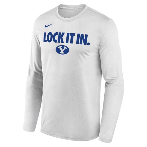 BYU 2026 On-Court Bench Nike Dri-FIT College Long-Sleeve T-Shirt - White - M22284P870BGYU-WHT