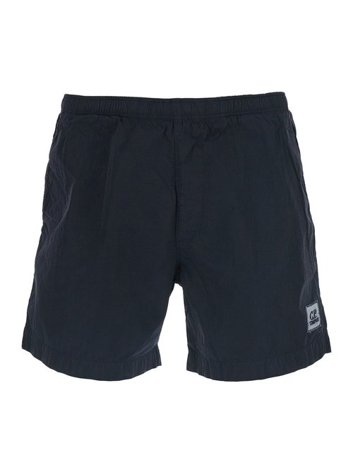 C. P. Company Blue Swim Shorts With Logo On The FrOnt In Tech Fabric - RSCMBW736A006369G888