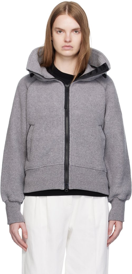 Canada Goose Gray Chilliwack Kind Fleece Bomber Jacket - Willow Grey - 7102WB9817