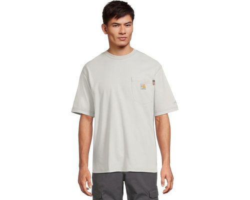 Carhartt Big Tall Flame Resistant Force Cotton Short Sleeve T-Shirt Clothing - Light Gray - 100234-051