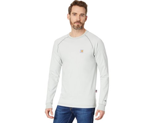 Carhartt Big Tall Flame-Resistant Force Long Sleeve T-Shirt T Shirt - Light Gray - 102904-051