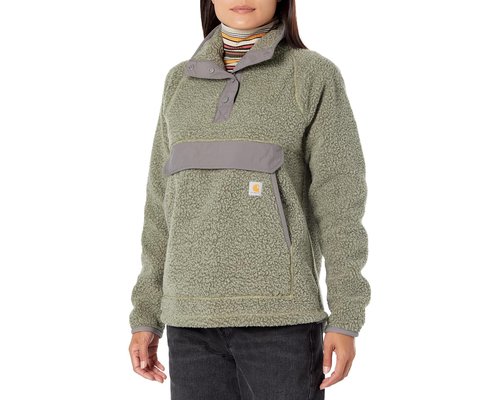 Carhartt Fleece 1/4 Snap Front Jacket Clothing - Basil/Malt Heather - 104922-GE9