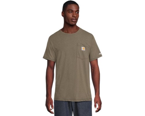 Carhartt Force Relaxed Fit Midweight Short Sleeve Pocket T-Shirt Clothing - Basil Heather - 106652-G73