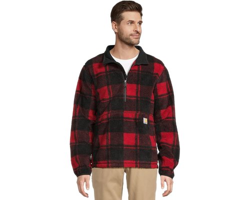 Carhartt Loose Fit Fleece Pullover Sweater - Crabapple/Black Plaid - 106443-RA8