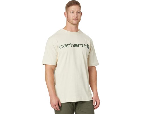 Carhartt Loose Fit Heavyweight Short-Sleeve Logo Graphic T-Shirt T Shirt - Oat Milk - K195-A16