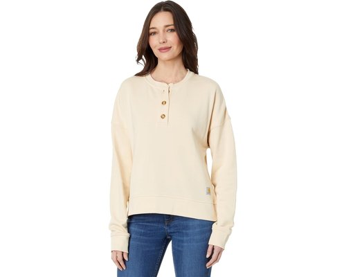 Carhartt Loose Fit Midweight French Terry Henley Sweatshirt Clothing - Stone Ash - 106182-W26