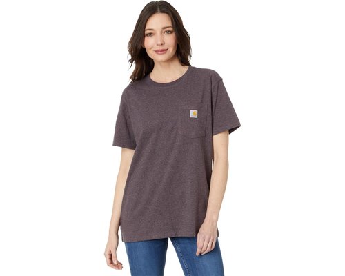 Carhartt Plus Size WK87 Workwear Pocket Short Sleeve T-Shirt Clothing - Blackberry Heather - 103067-V27
