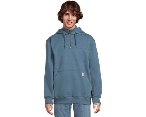 Carhartt Rain Defenderr Loose Fit Heavyweight 1/4 Zip Sweatshirt Clothing - Storm Blue Heather - 100617-HK9