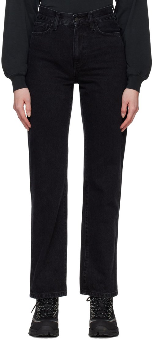 Carhartt WIP Black Noxon Jeans - Black Stone Was - I031920_89_06
