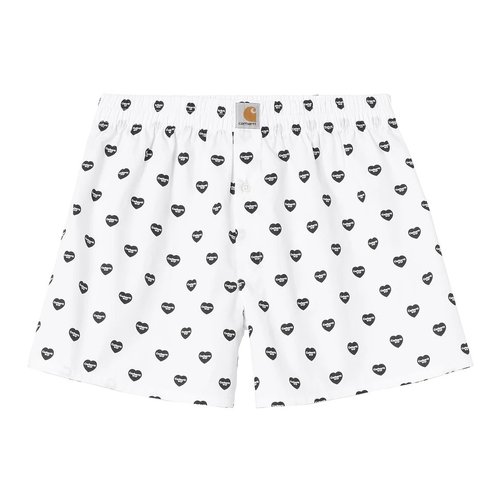 Carhartt WIP Cotton Boxer - Heart Print/White/Black - I032355_3P3_XX