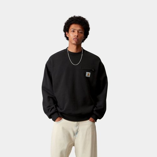 Carhartt WIP Detroit Sweat - Black Stone Washed - I035547_89_06