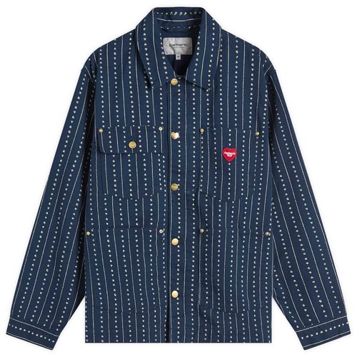 Carhartt WIP Drewe Chore Coat - Ink/Naturals Pinstripe - I034823_2RU_02