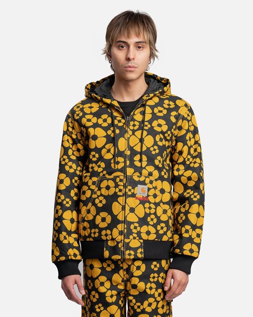 Carhartt WIP Flower Print Cotton Canvas Hooded Jacket - Sunflower - GUMU031291-UTX001-MFY70