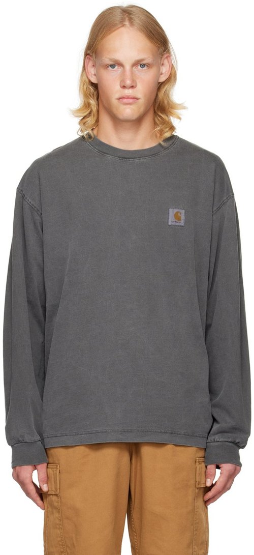 Carhartt WIP Gray Vista Long Sleeve T-Shirt - Vulcan garmen - I030779_0WG_GD