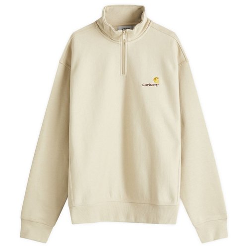 Carhartt WIP Half Zip American Script Sweatshirt - Fleur De Sel - I027014_2LP_XX