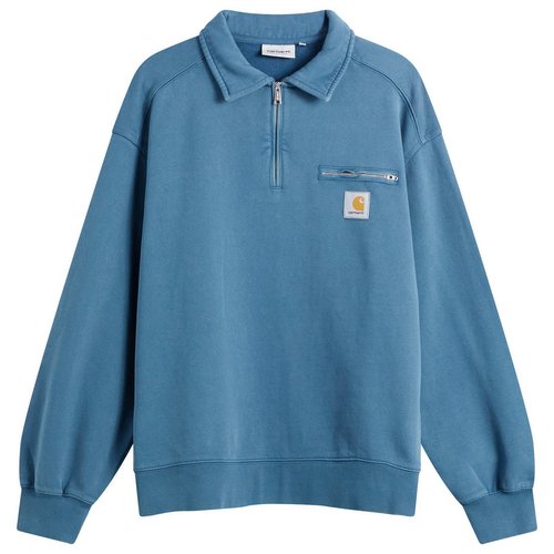 Carhartt WIP Half Zip Detroit Sweatshirt - Blue River Stone Washed - I036350_3I_M0