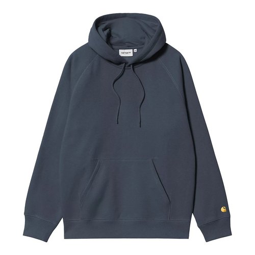 Carhartt WIP Hooded Chase Sweat - Dusky Blue/Gold - I033661_2Q8_XX